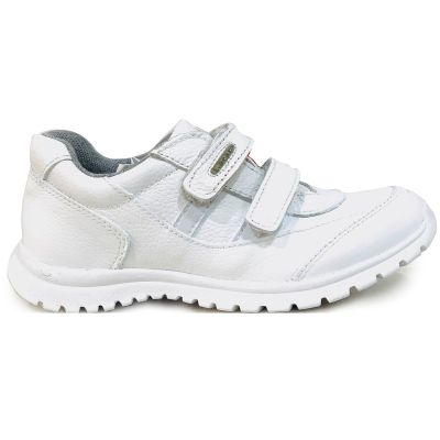 Zapatillas escolares blancas unisex velcro E209P